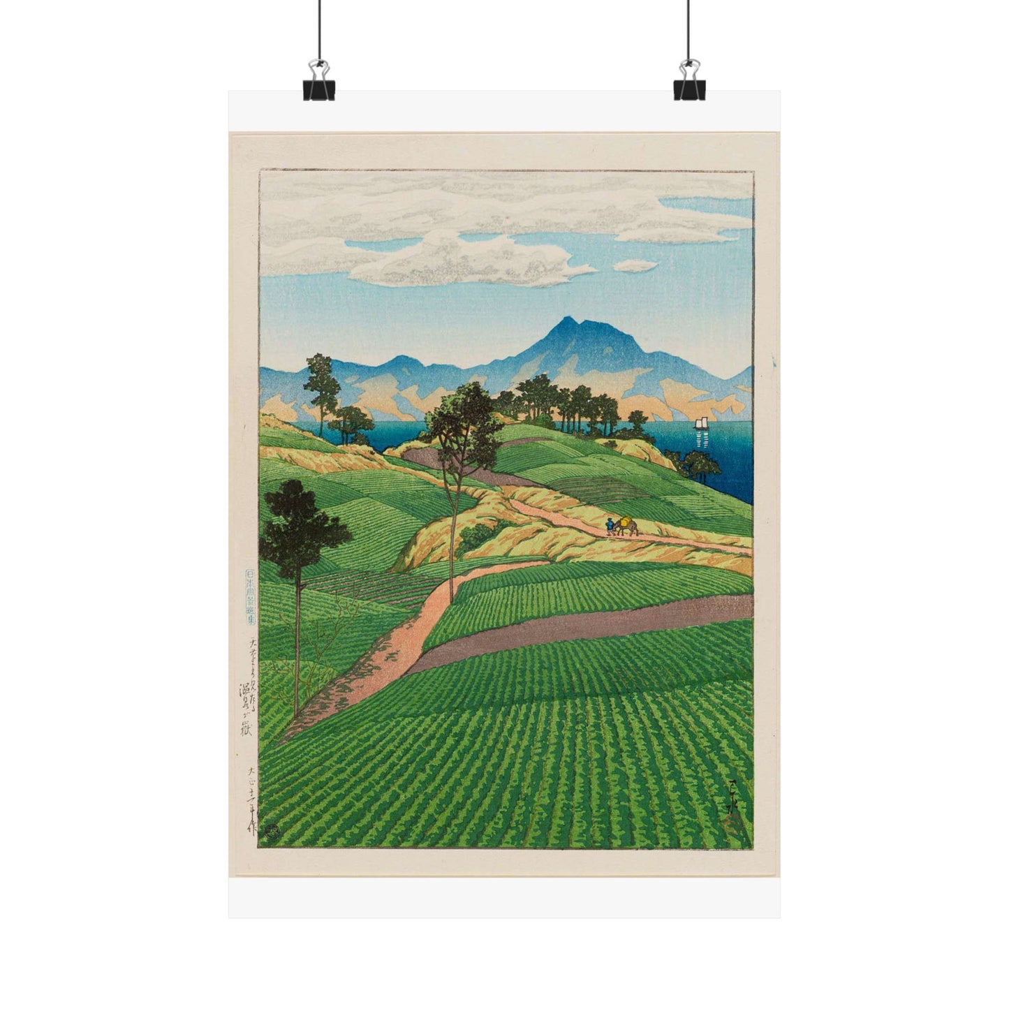 Nihon fūkei senshū, Amakusa yori mitaru Onsengadake by Kawase Hasui High Quality Matte Wall Art Poster for Home, Office, Classroom