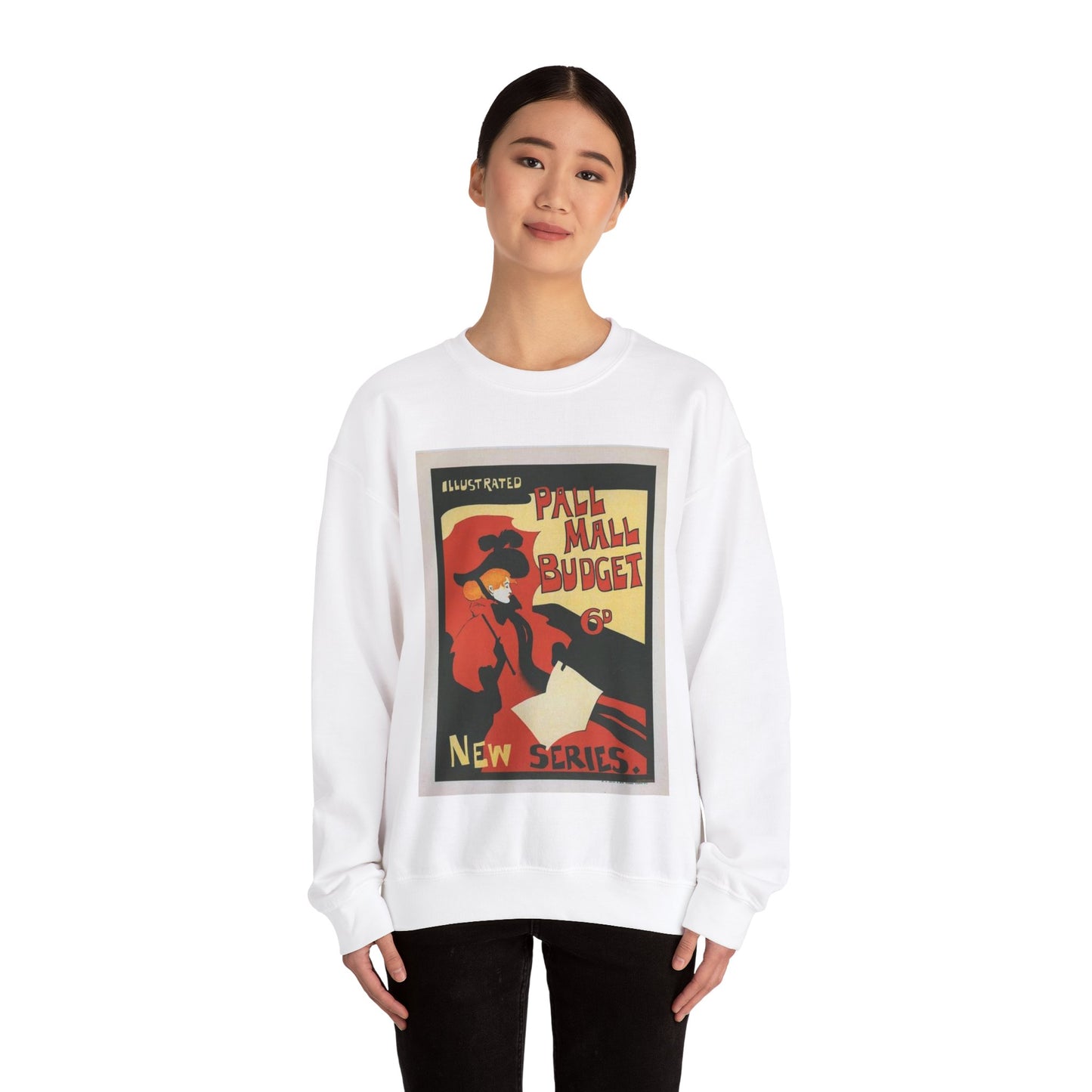 Affiche anglaise pour la revue hebdomadaire "Illustrated Pall Mall Budget". White Heavy Blend Adult Crew Neck SweatShirt
