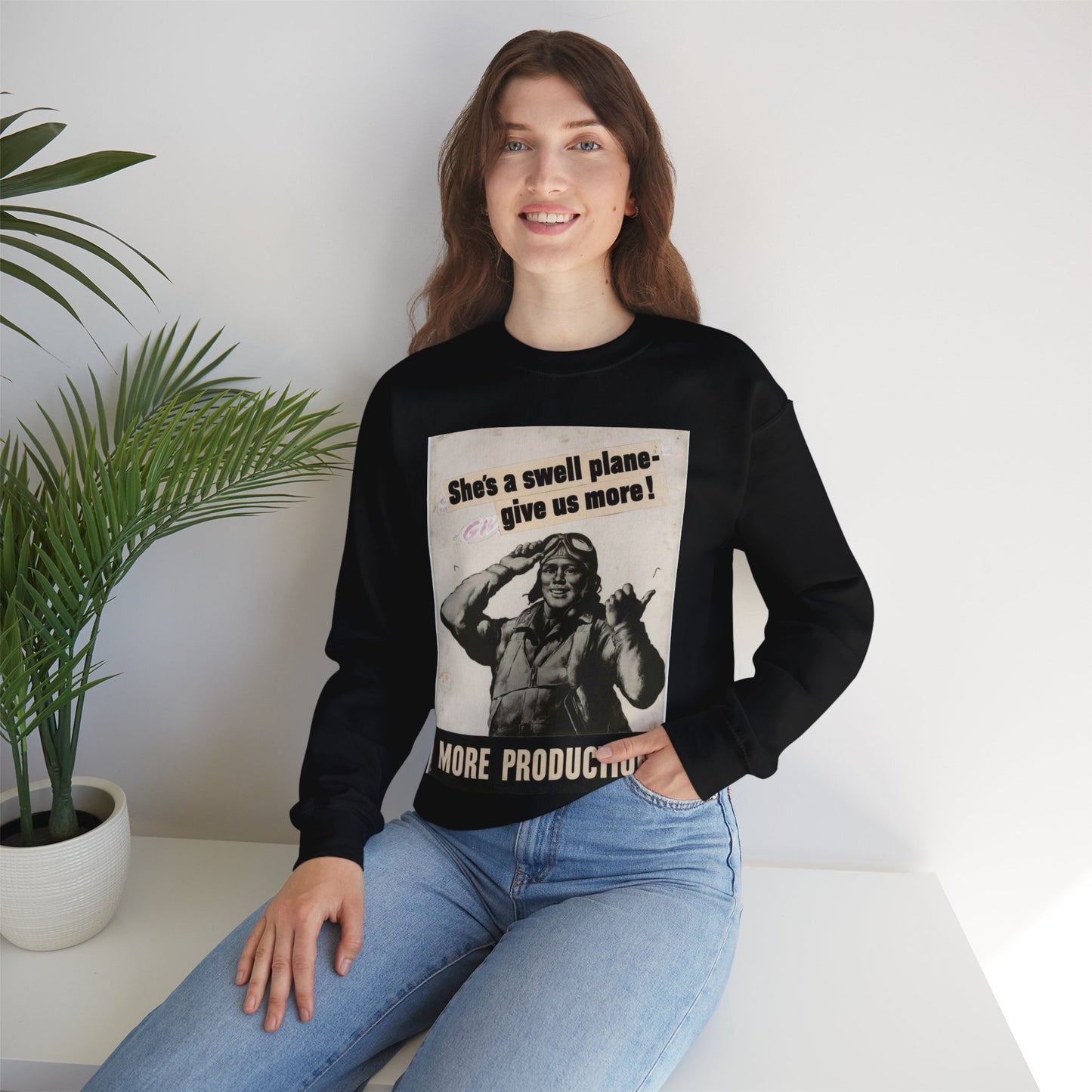 She's a swell plane - give us more!  MORE PRODUCTION [Riggs] Black Heavy Blend Adult Crew Neck SweatShirt