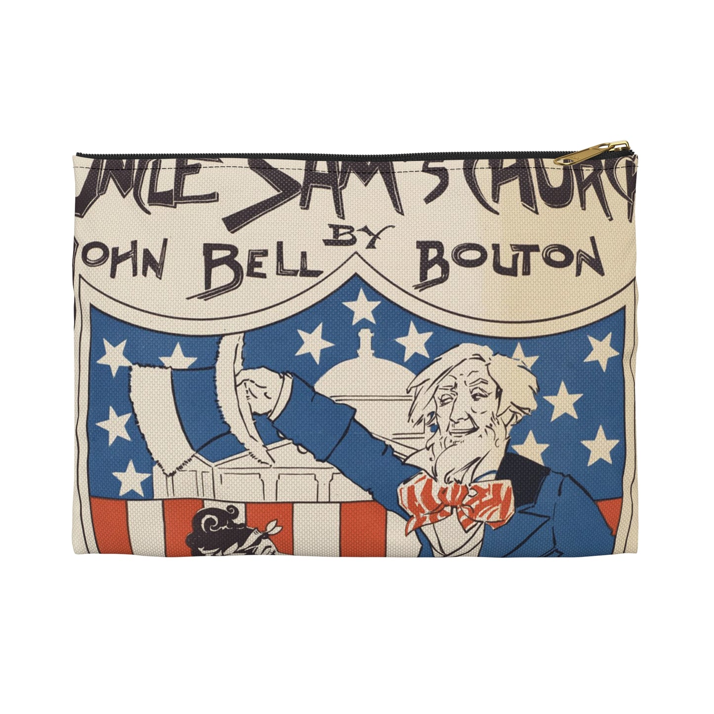 Uncle Sam's church by John Bell Bouton Large Organizer Pouch with Black Zipper