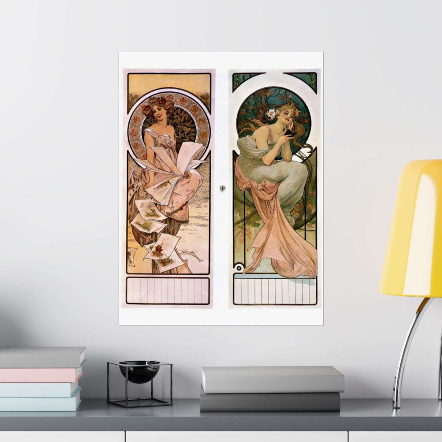 Alfonse Mucha Artworks - Drawing. Public domain image. High Quality Matte Wall Art Poster for Home, Office, Classroom