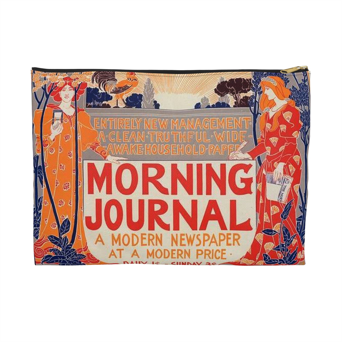 Louis Rhead - Affiche américaine pour le "Morning Journal". Large Organizer Pouch with Black Zipper