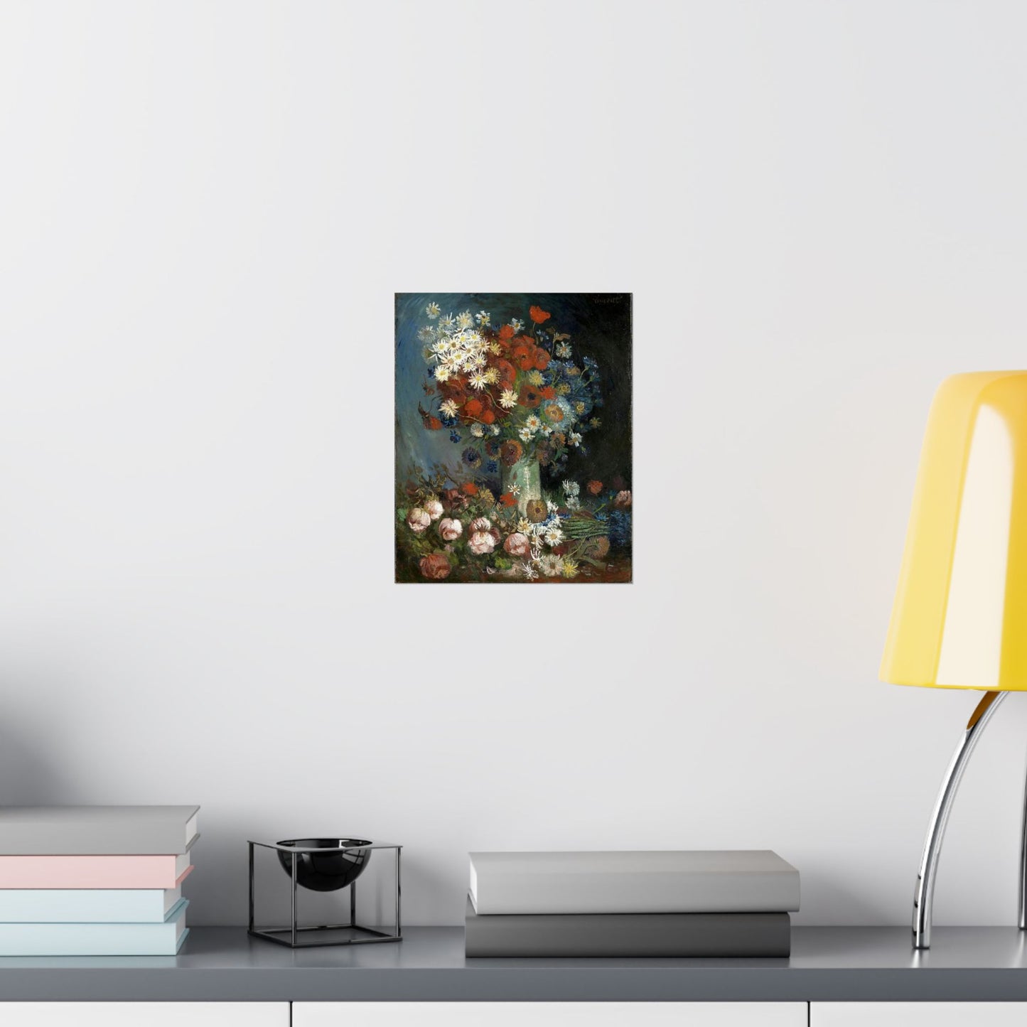 Still life with meadow flowers and roses Van Gogh 1886 High Quality Matte Wall Art Poster for Home, Office, Classroom