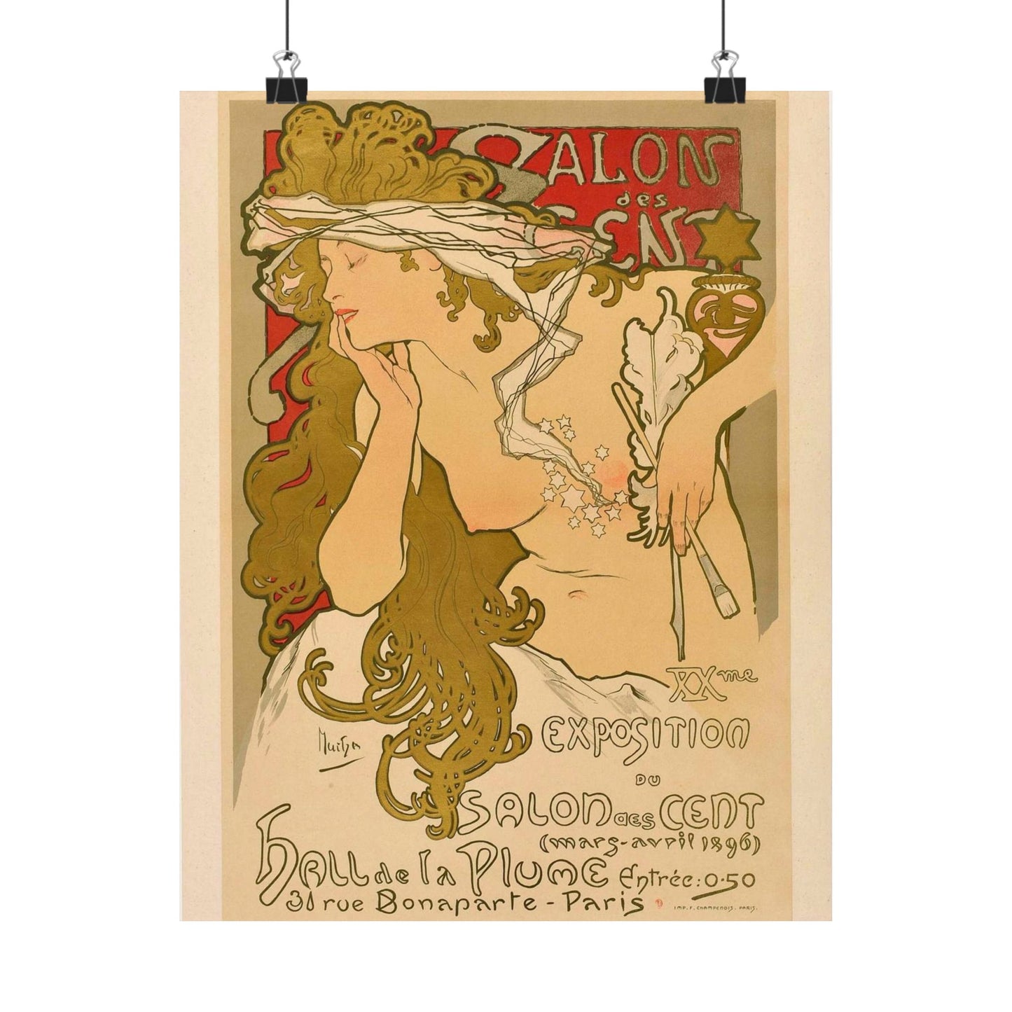 Salon des Cent (20) - mars 1896 High Quality Matte Wall Art Poster for Home, Office, Classroom