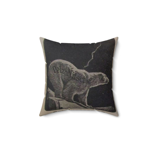 Pelz-Nitsche, Schnurgasse (Werbemarke) - postal stamp Decorative Accent Square Pillow