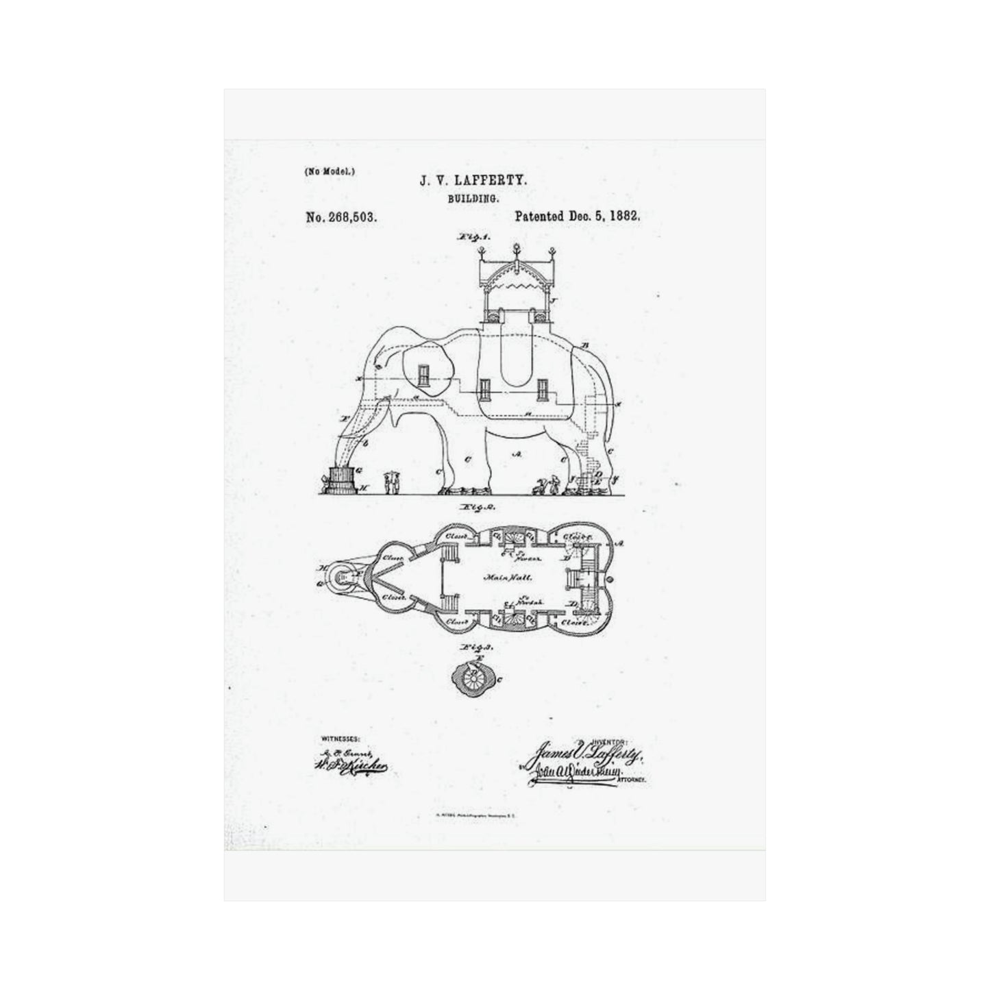 Patent Drawing of Engine - Lucy-USpatent268503 1882 Public domain  image High Quality Matte Wall Art Poster for Home, Office, Classroom