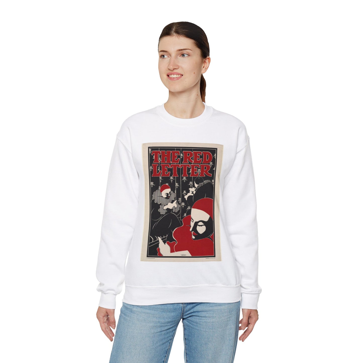 The red letter, Art Nouveau poster White Heavy Blend Adult Crew Neck SweatShirt