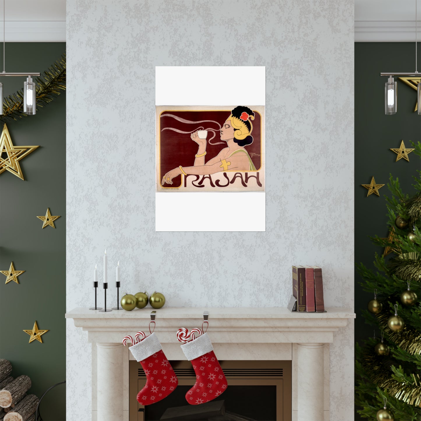Poster - Rajah, Art Nouveau Poster - Public domain lithograph High Quality Matte Wall Art Poster for Home, Office, Classroom