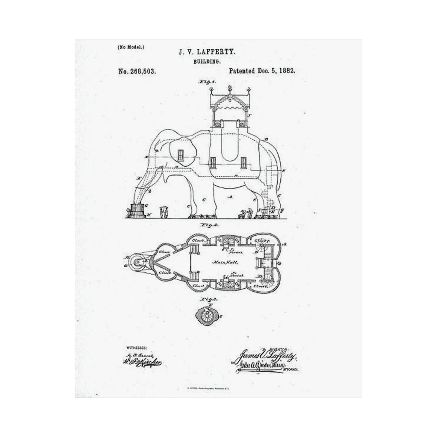 Patent Drawing of Engine - Lucy-USpatent268503 1882 Public domain  image High Quality Matte Wall Art Poster for Home, Office, Classroom