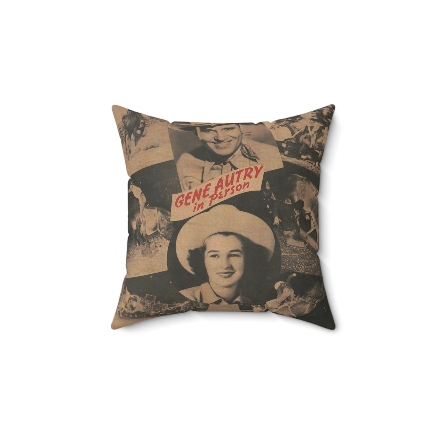 Rodeo. Gene Autry in person. Madison Square Garden .. Decorative Accent Square Pillow