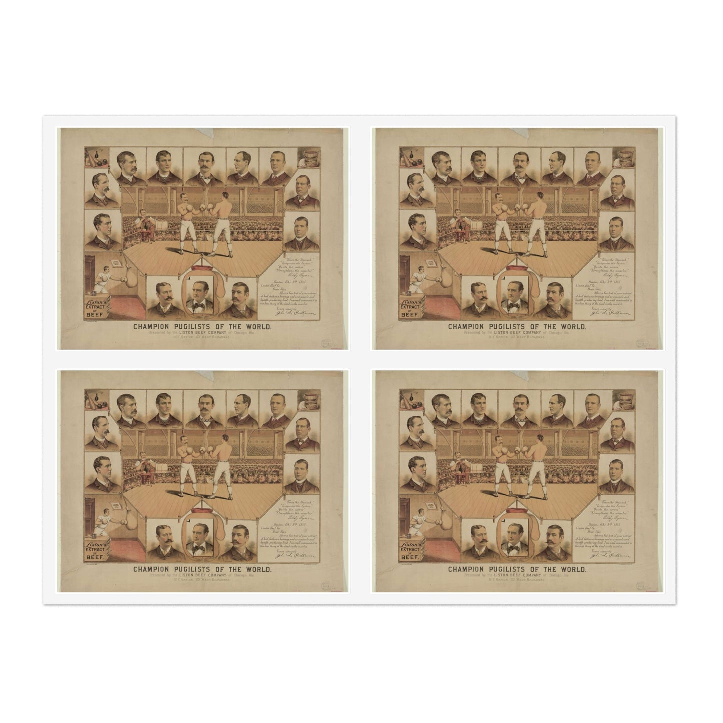 Champion pugilists of the world Laminated UV Protective Vinyl Stickers