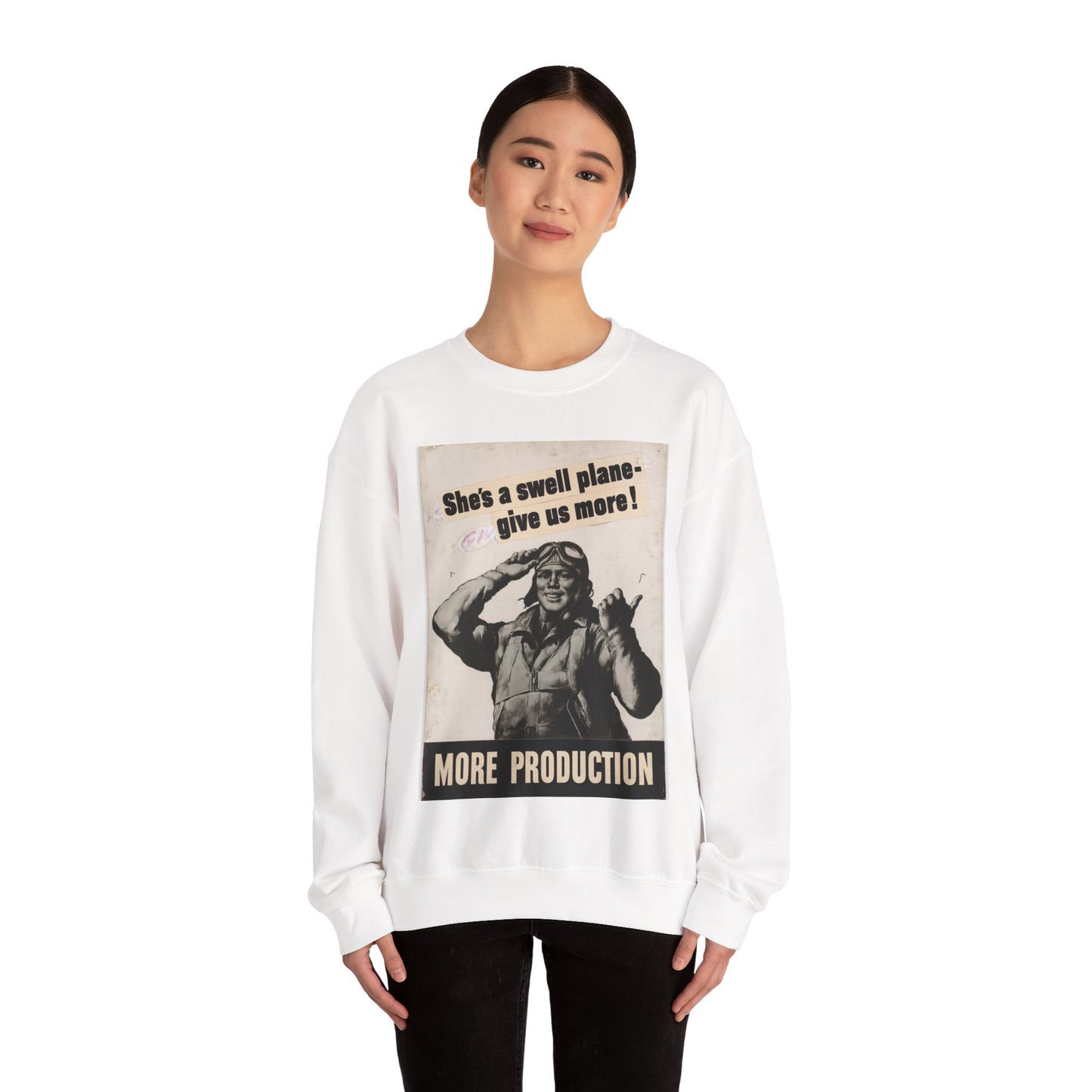 She's a swell plane - give us more!  MORE PRODUCTION [Riggs] White Heavy Blend Adult Crew Neck SweatShirt