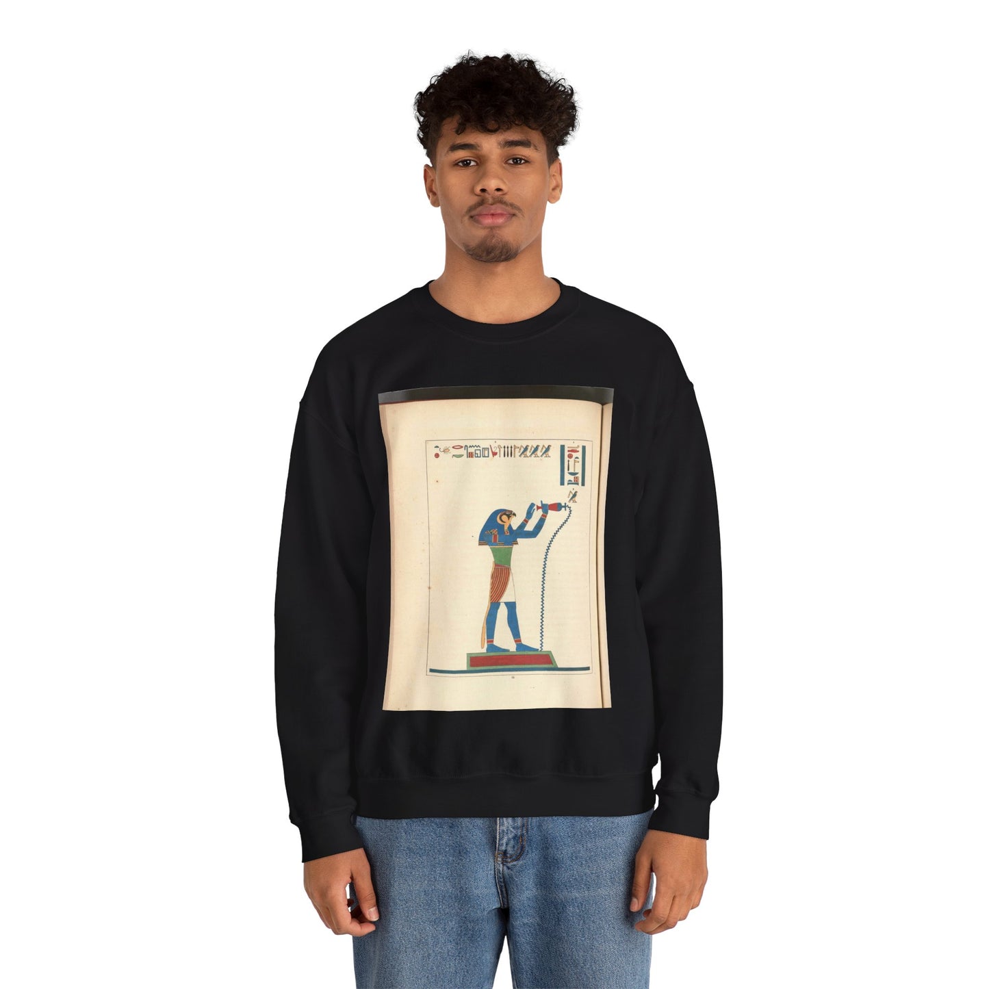Thoth Trismégiste, le premier Hermès, Hermès Trismégiste. Black Heavy Blend Adult Crew Neck SweatShirt