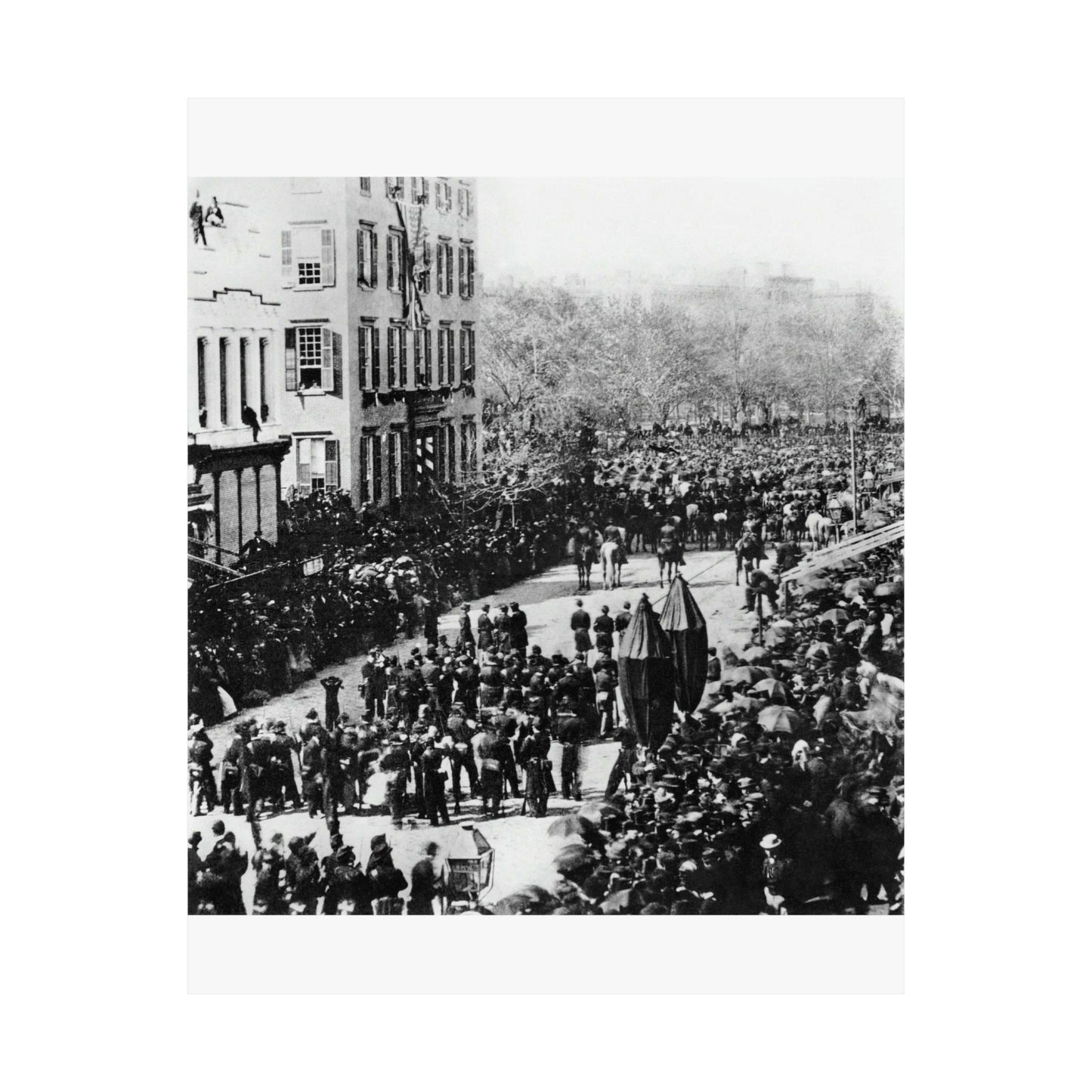 Lincoln Funeral Procession Roosevelt Mansion Broadway High Quality Matte Wall Art Poster for Home, Office, Classroom