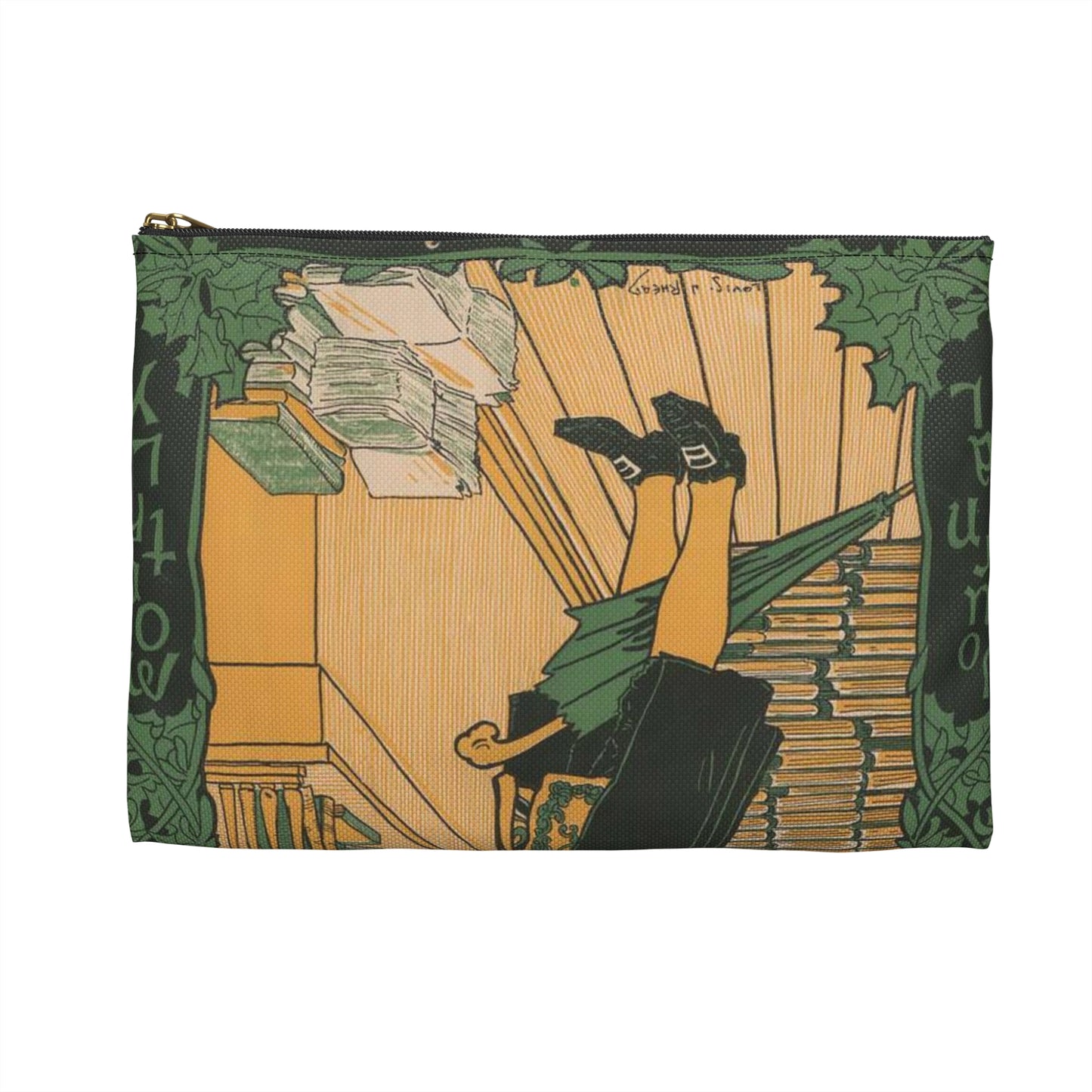Louis Rhead - The bookman, Christmas number (2015646907) Large Organizer Pouch with Black Zipper