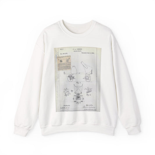 Patent drawing - for F. A. Combes' Roller Skate Public domain  image White Heavy Blend Adult Crew Neck SweatShirt