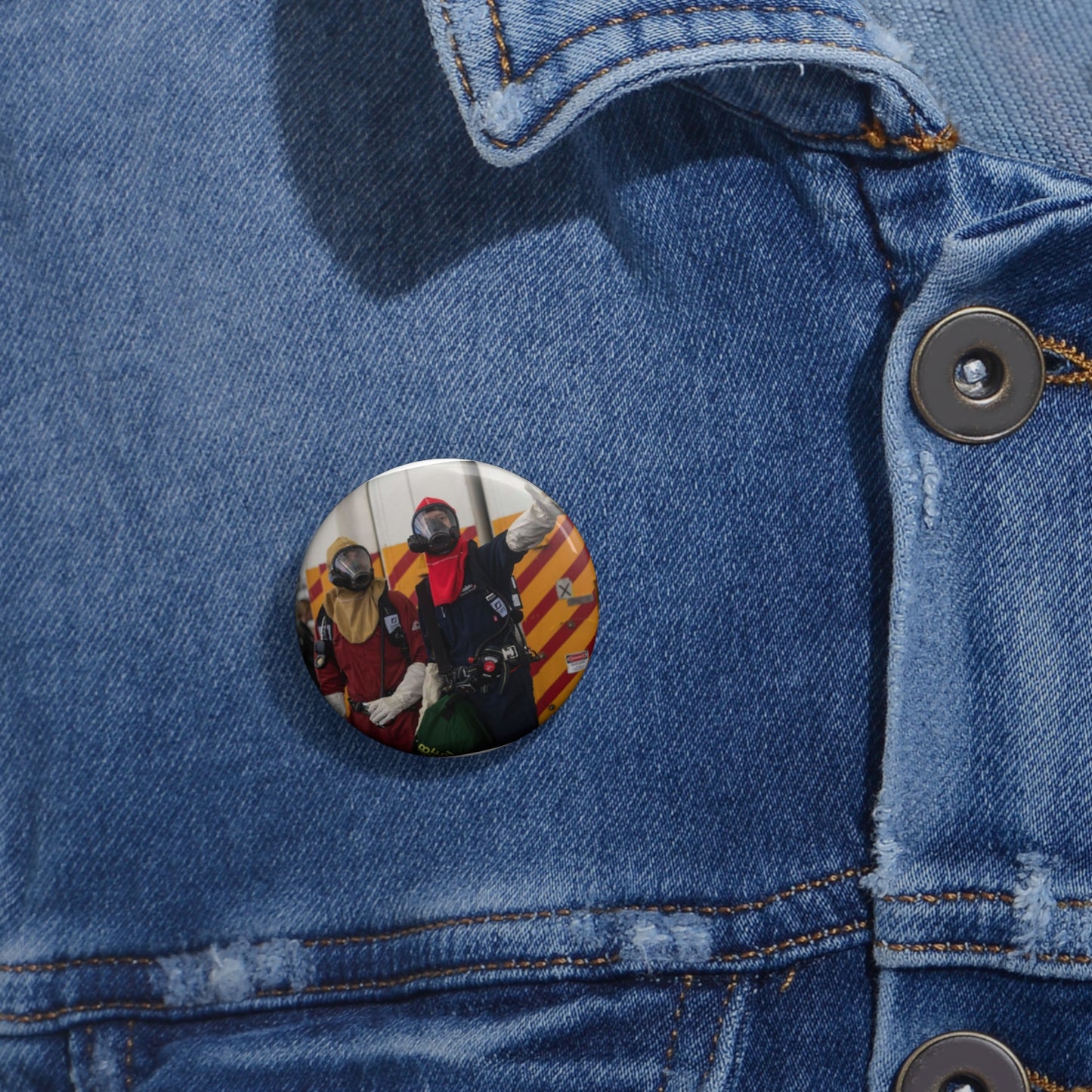 U.S. Navy Damage Controlman 2nd Class Christian Weigart, Pin Buttons with Crisp Design