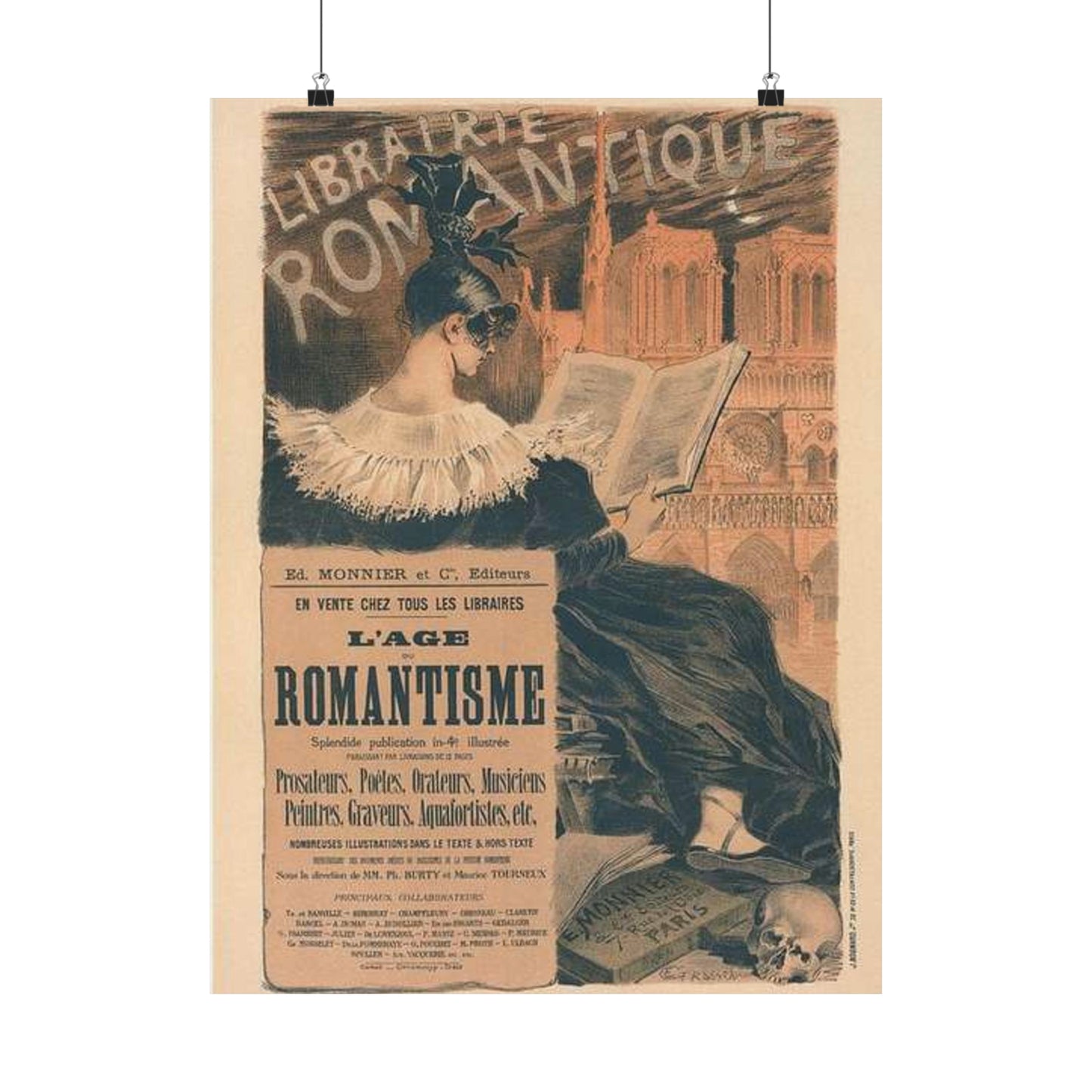 Affiche pour la "Librairie Romantique". High Quality Matte Wall Art Poster for Home, Office, Classroom