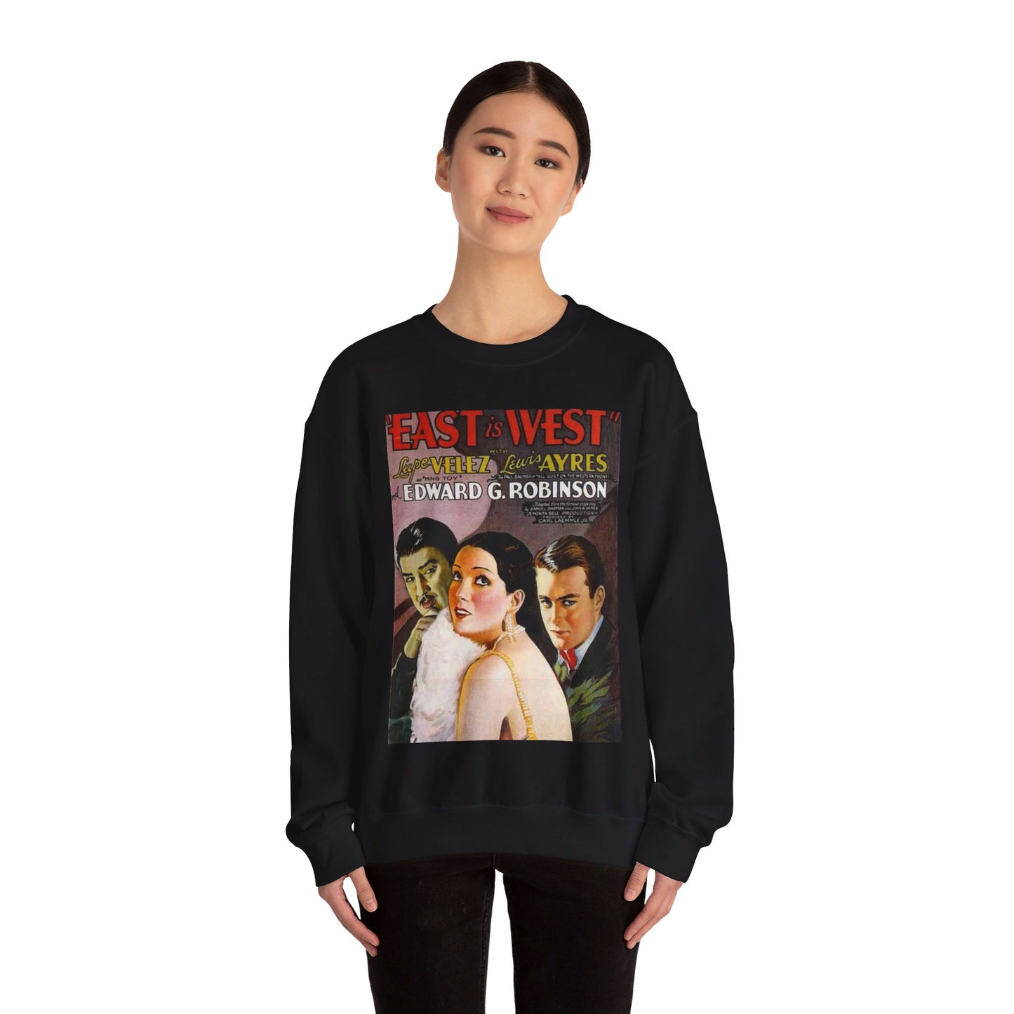 Poster - East is West - Vintage movie public domain poster Black Heavy Blend Adult Crew Neck SweatShirt