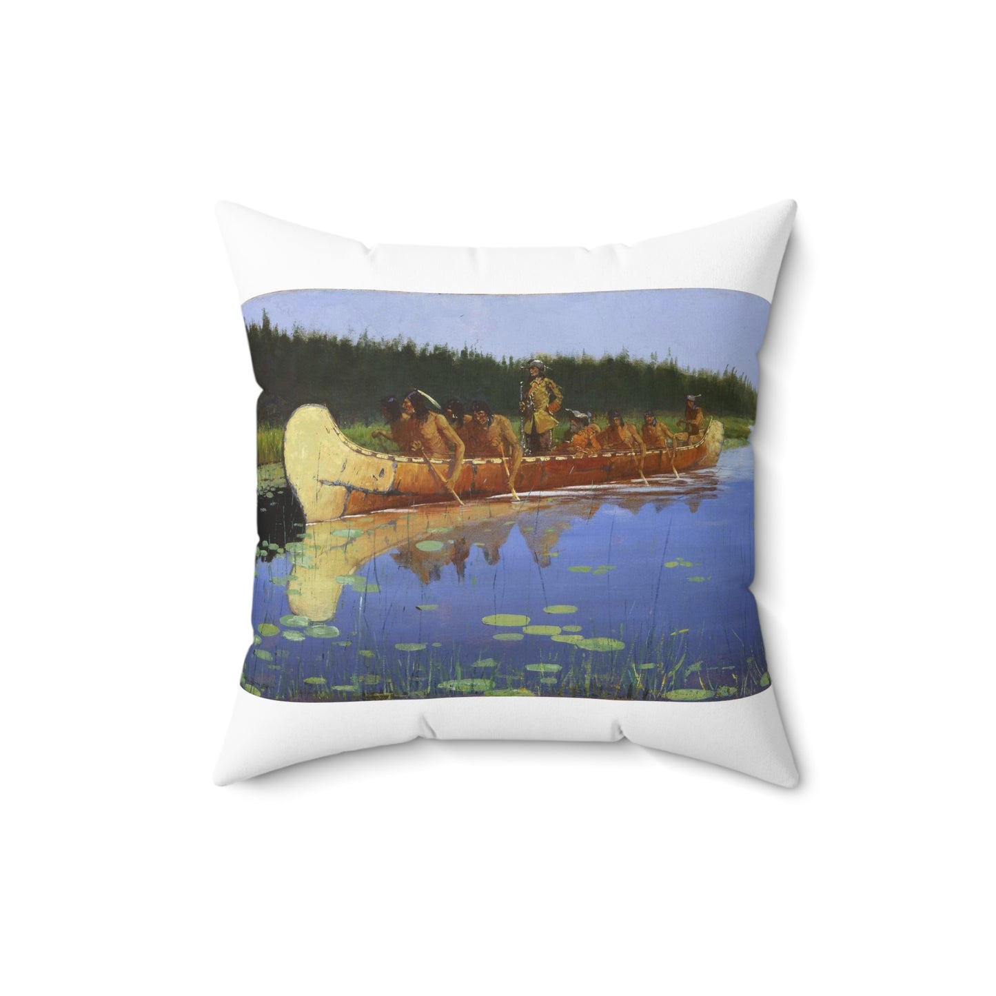 Frederic Remington - Radisson and Groseilliers Decorative Accent Square Pillow