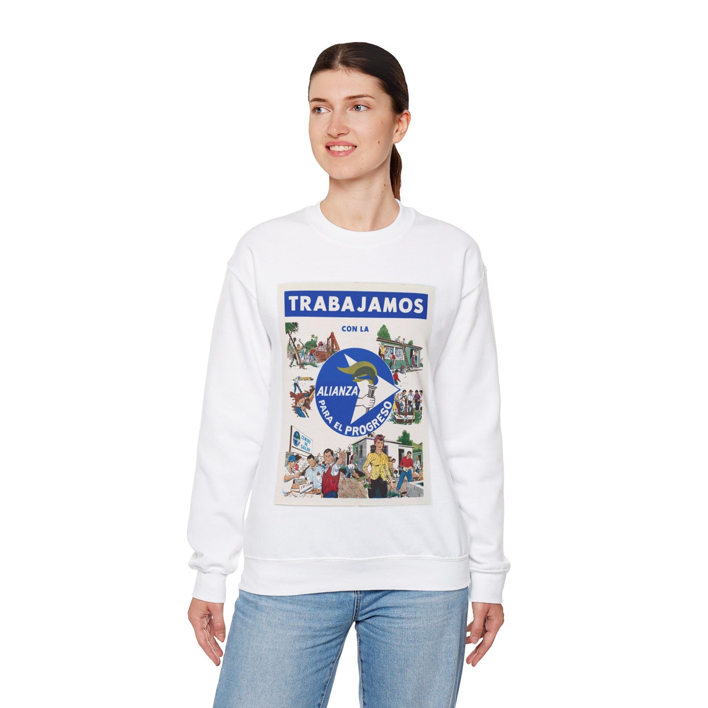 Alliance Posters, Cold War American Propaganda poster White Heavy Blend Adult Crew Neck SweatShirt