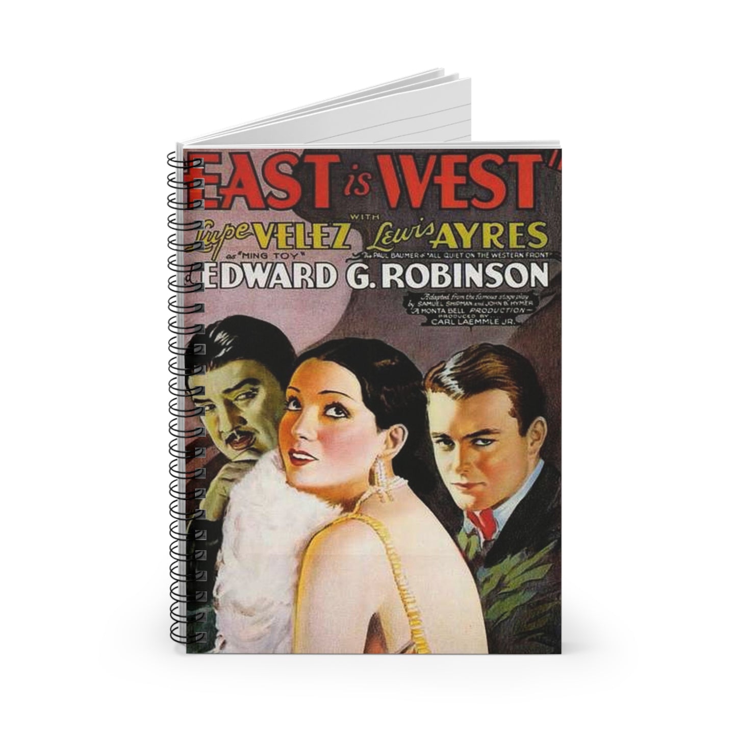 Poster - East is West - Vintage movie public domain poster Spiral Bound Ruled Notebook with Printed Cover