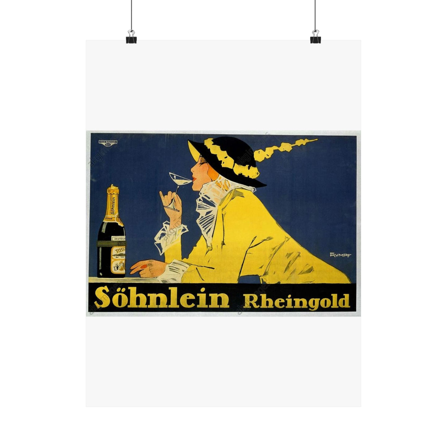 Fritz Rumpf (1888-1949) - Söhnlein Rheingold, c. 1910 High Quality Matte Wall Art Poster for Home, Office, Classroom