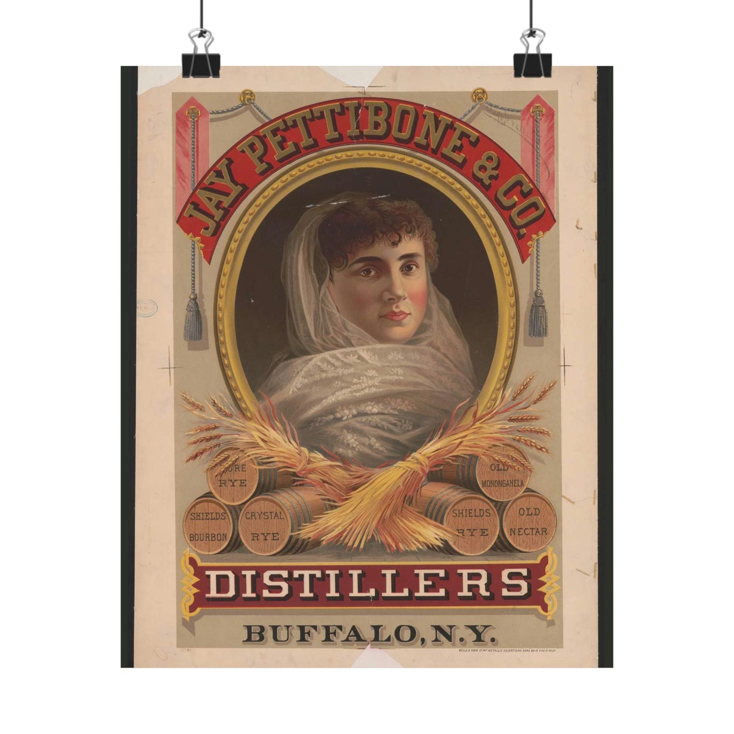 Jay Pettibone & Co., distillers, Buffalo, N.Y High Quality Matte Wall Art Poster for Home, Office, Classroom