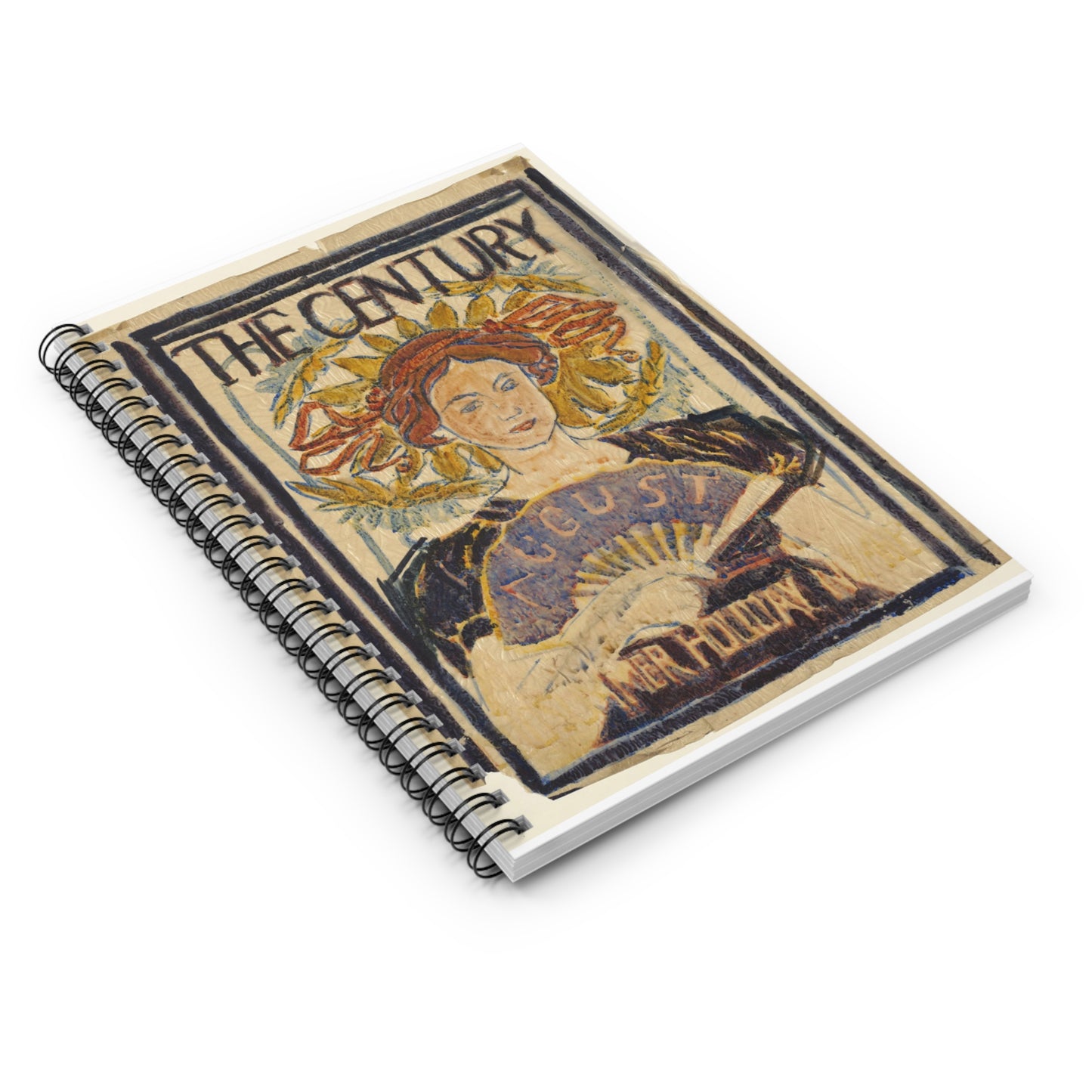 Louis Rhead - The century, August, Art Nouveau poster Spiral Bound Ruled Notebook with Printed Cover