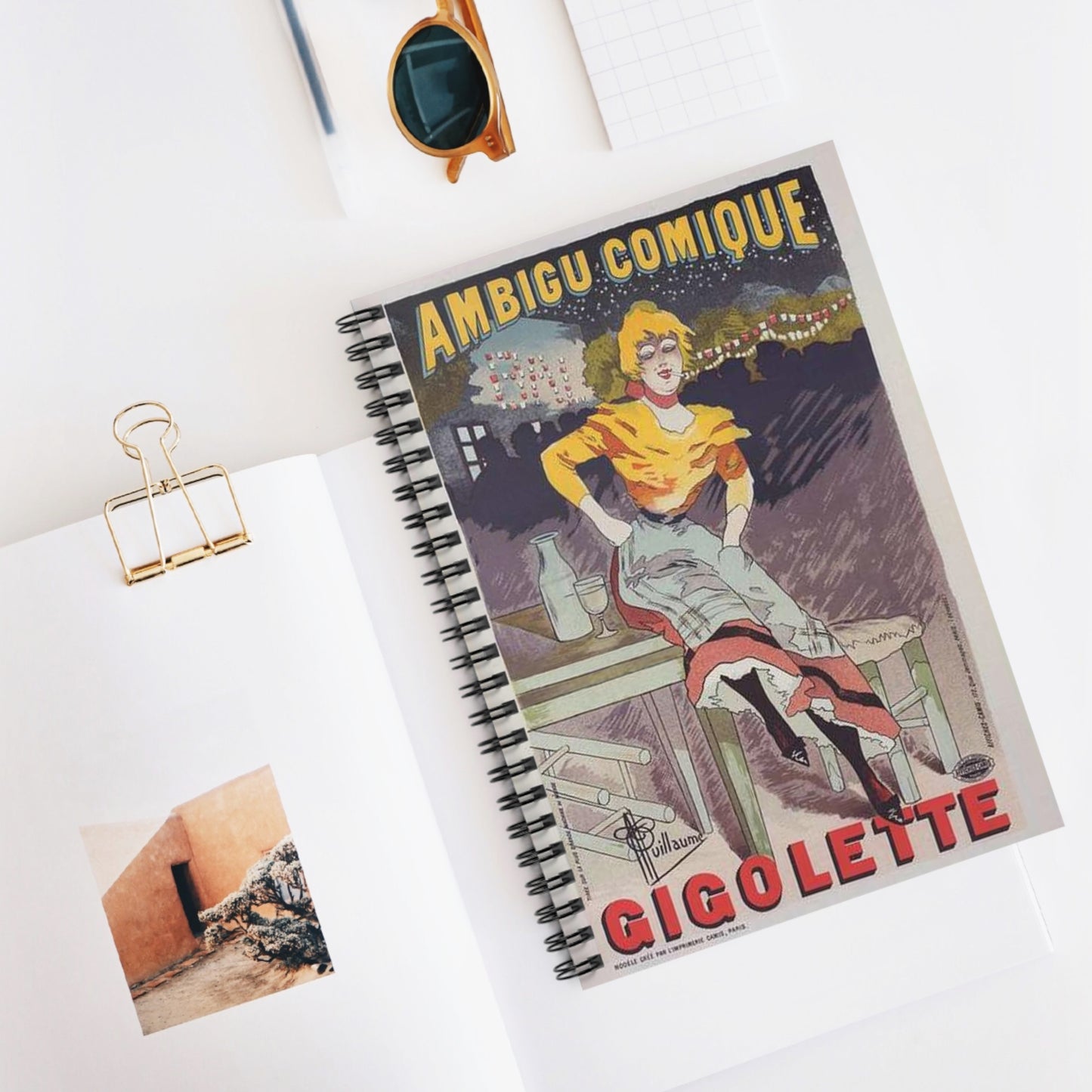 Affiche pour le Théâtre de l'Ambigu, "Gigolette". Spiral Bound Ruled Notebook with Printed Cover