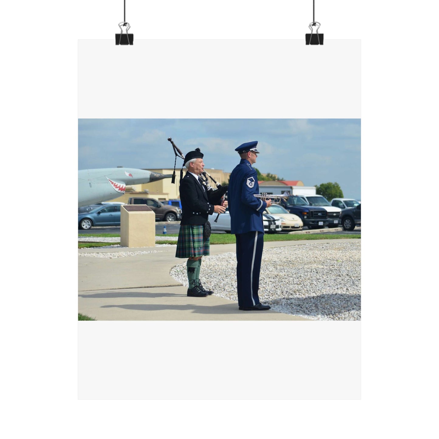 During the Twenty-Fifth Air Force Remembrance Ceremony High Quality Matte Wall Art Poster for Home, Office, Classroom