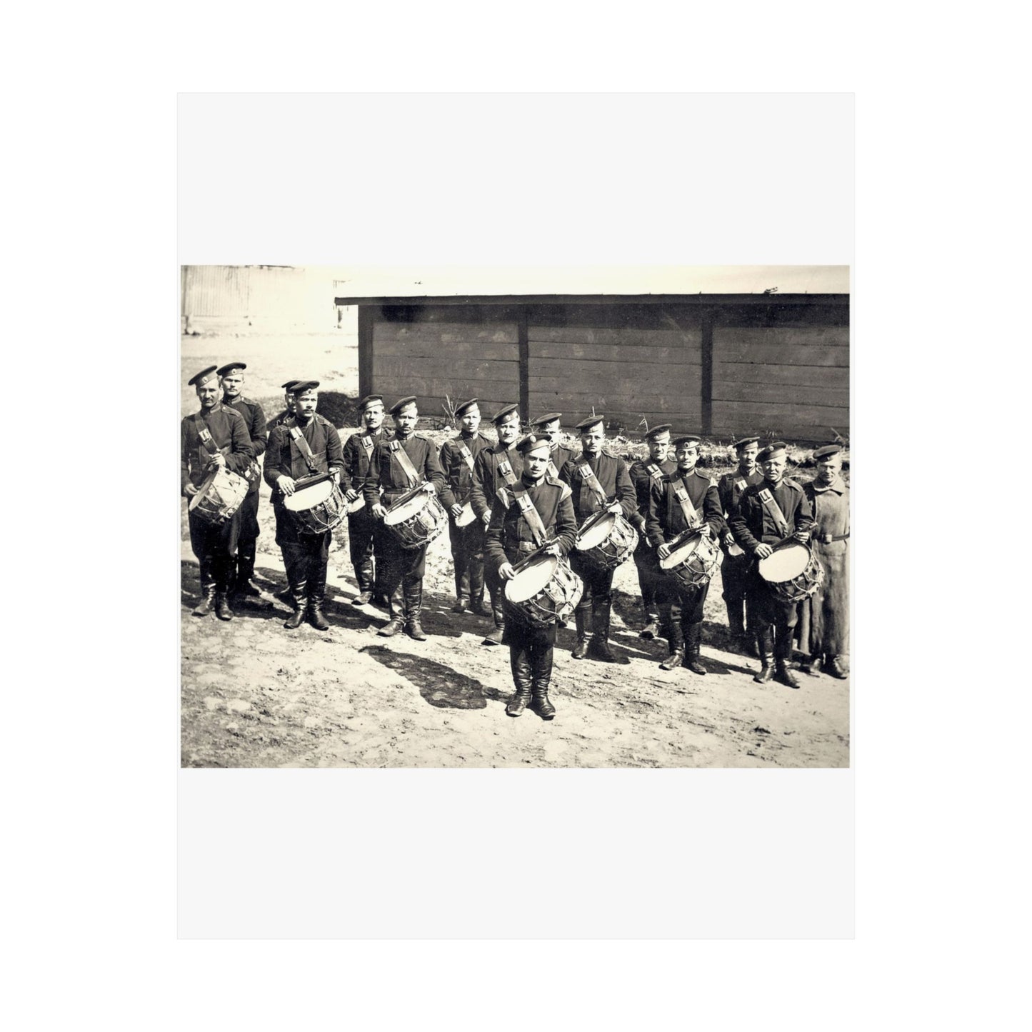 Vladimir, Vokzalnaya Street. A platoon of drummers 10 of the Little Russian Grenadier Regiment. High Quality Matte Wall Art Poster for Home, Office, Classroom