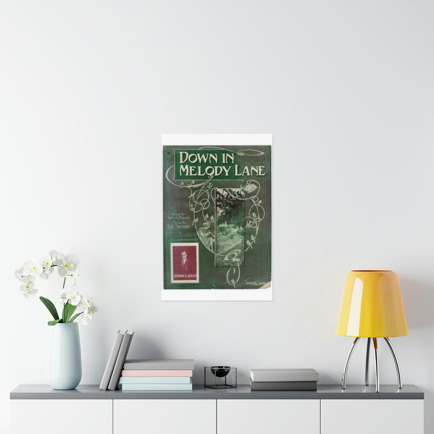 Down in melody lane - Public domain American sheet music High Quality Matte Wall Art Poster for Home, Office, Classroom