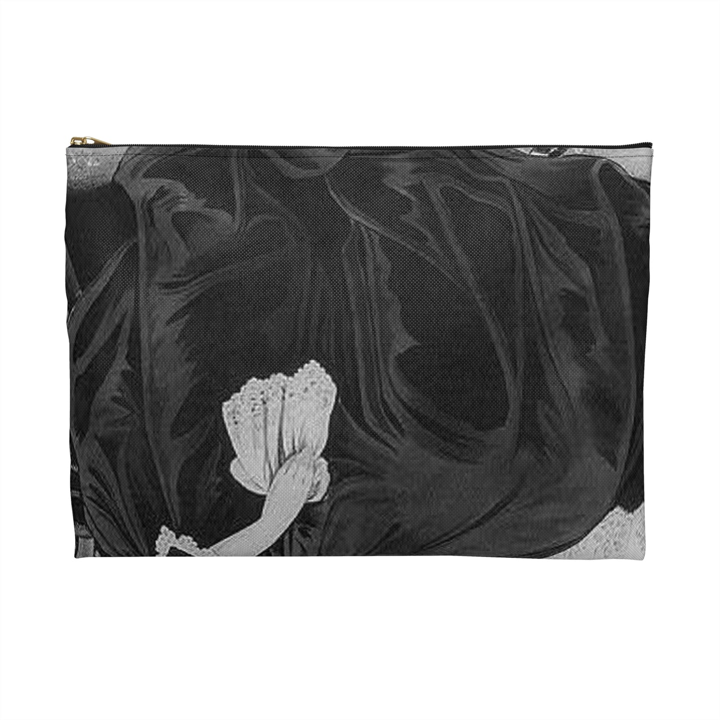 Amelia - Print, Library of Congress collection Large Organizer Pouch with Black Zipper