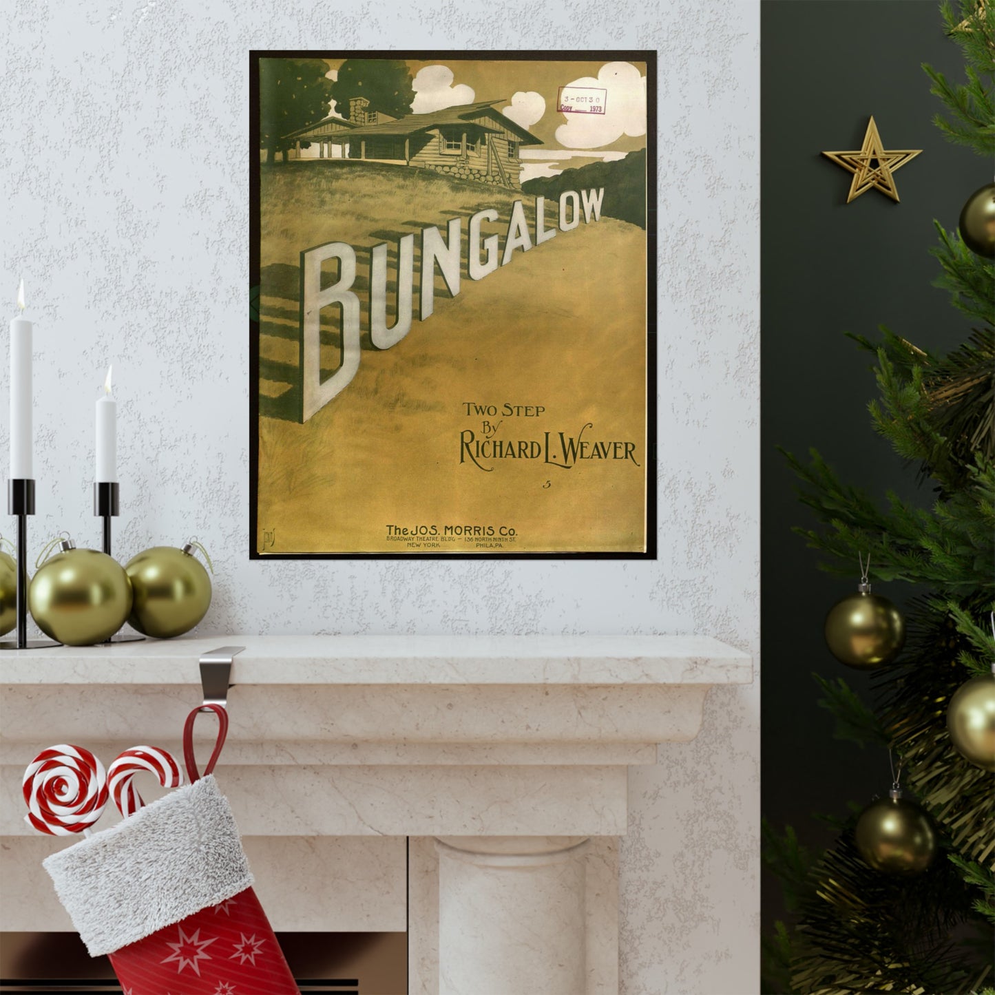 Bungalow, musical notation - Public domain American sheet music High Quality Matte Wall Art Poster for Home, Office, Classroom