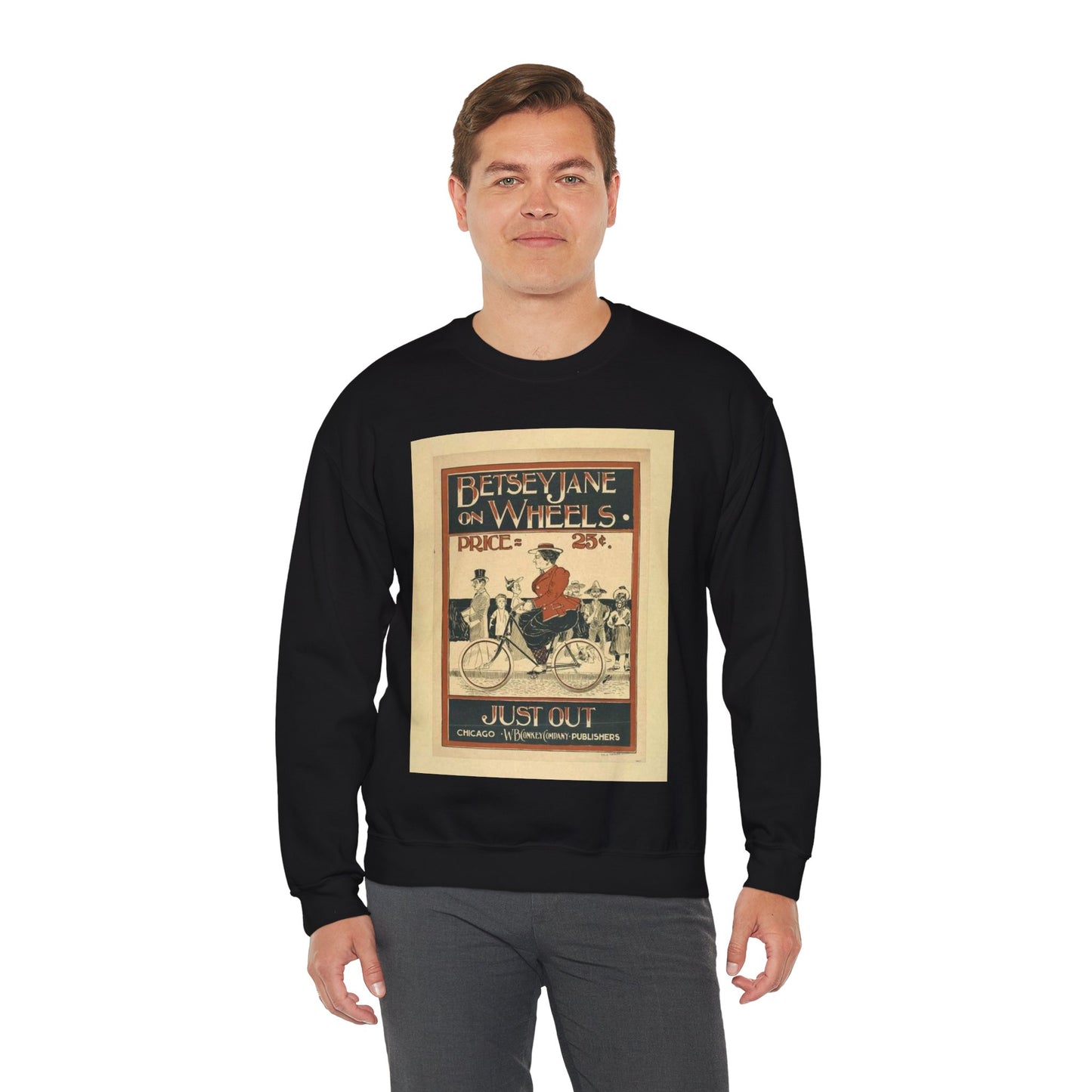 Picryl description: Public domain image of byciclyst, bike, bicycle wheel, sport event, free to use, no copyright restrictions. Black Heavy Blend Adult Crew Neck SweatShirt