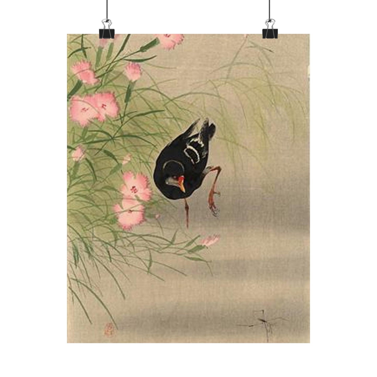 Koson - gallinule-bird-and-water-strider, Ohara Koson High Quality Matte Wall Art Poster for Home, Office, Classroom