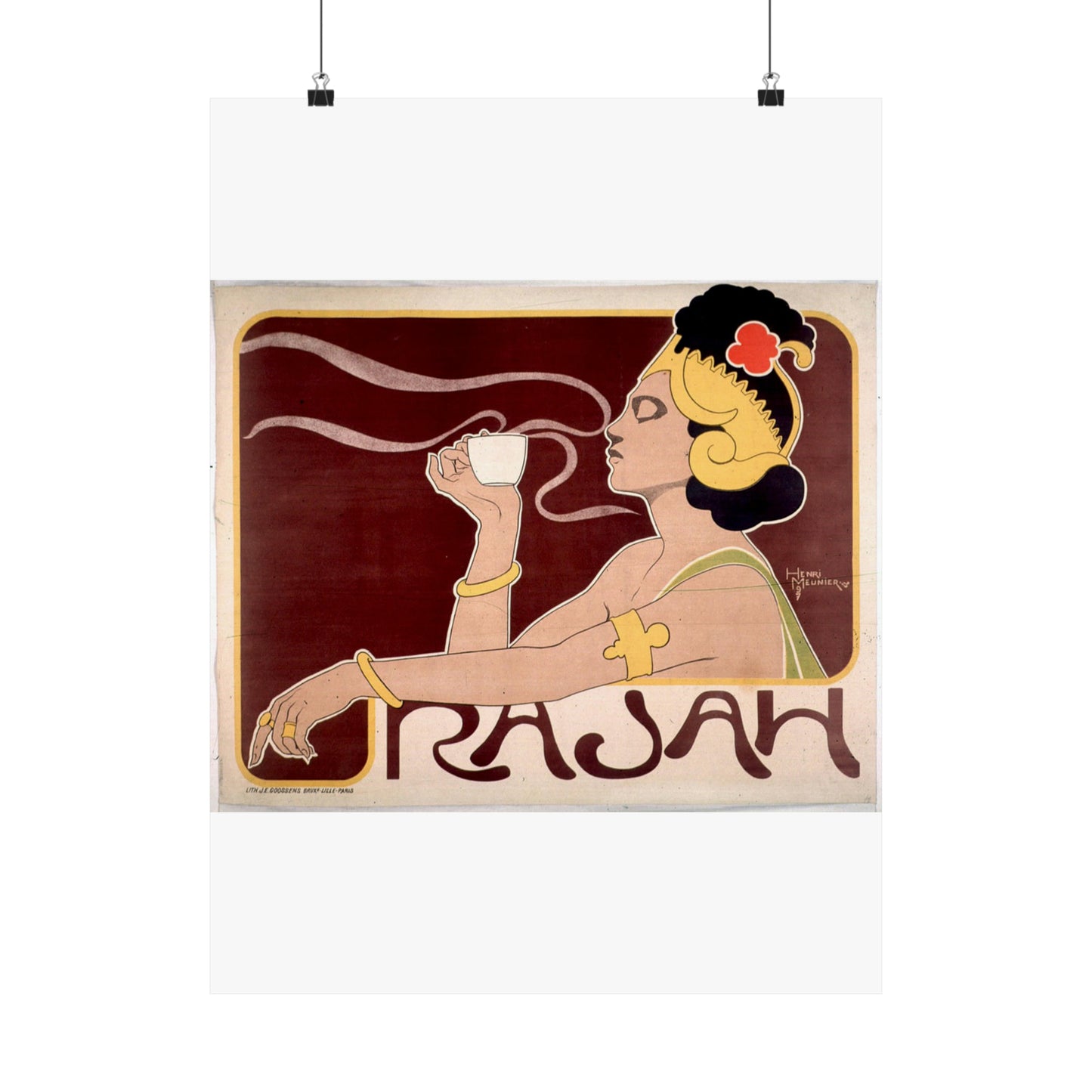 Poster - Rajah, Art Nouveau Poster - Public domain lithograph High Quality Matte Wall Art Poster for Home, Office, Classroom