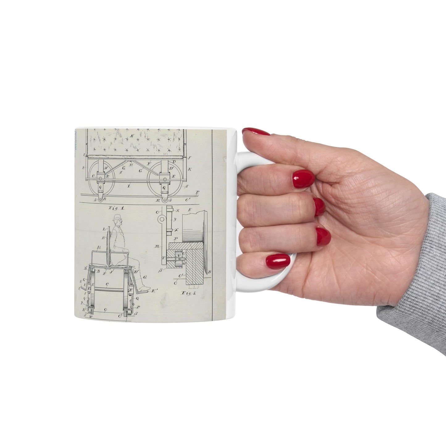Patent Drawing of Engine - for C. H. Alcoke's Roller Coasting Vehicle Public domain  image Beautiful Novelty Ceramic Coffee Mug 11oz