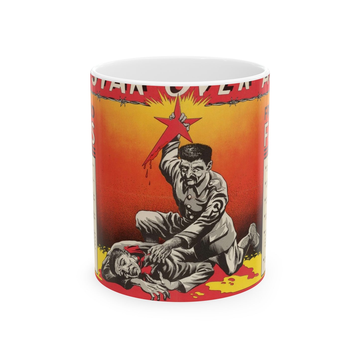 Red Star Over Asia PO-24-E, United States information service propaganda Beautiful Novelty Ceramic Coffee Mug 11oz