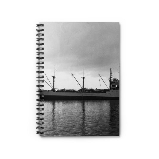 USS Merapi (AF-38) underway on 17 January 1958 (USN 1033595) Spiral Bound Ruled Notebook with Printed Cover