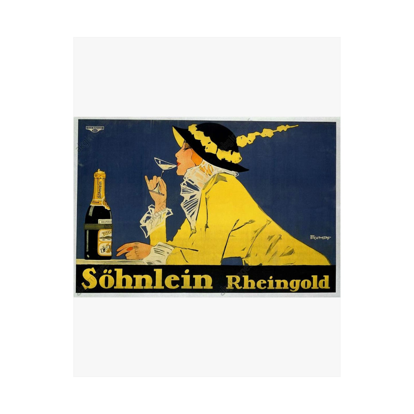 Fritz Rumpf (1888-1949) - Söhnlein Rheingold, c. 1910 High Quality Matte Wall Art Poster for Home, Office, Classroom