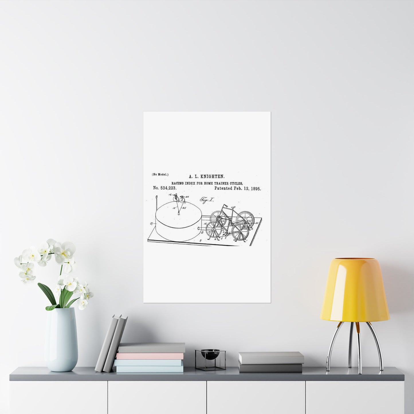 Patent drawing - RacingBikesPatent Public domain  image High Quality Matte Wall Art Poster for Home, Office, Classroom