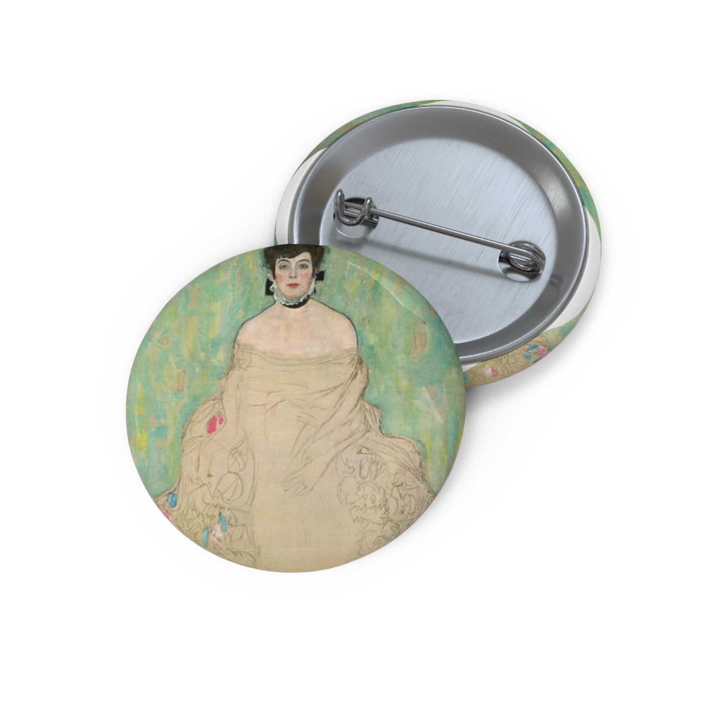 Gustav Klimt - Portrait of Amalie Zuckerkandl - Belvedere 7700 Pin Buttons with Crisp Design