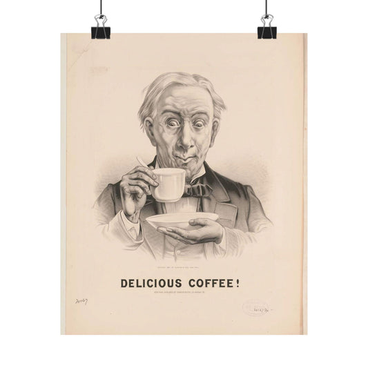 Delicious Coffee! - Print, Library of Congress collection High Quality Matte Wall Art Poster for Home, Office, Classroom
