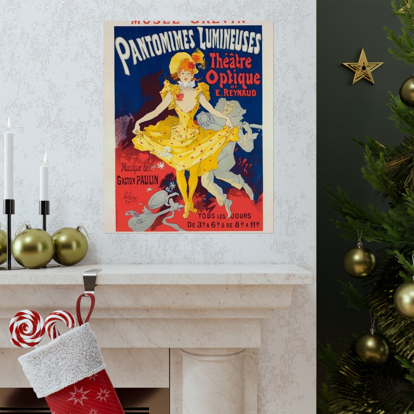 Affiche pour le Musée Grévin, "Pantomimes lumineuses". High Quality Matte Wall Art Poster for Home, Office, Classroom