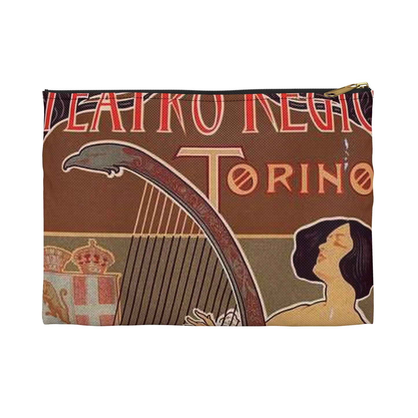 Affiche italienne pour le "Théâtre royal de Turin" Large Organizer Pouch with Black Zipper