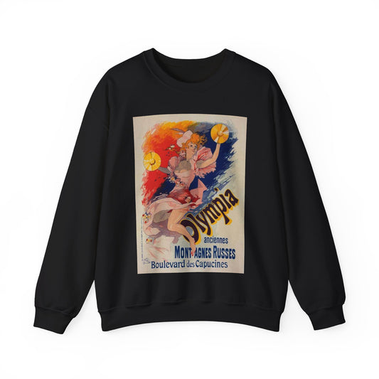 Affiche pour "Olympia". - Art nouveau public domain poster Black Heavy Blend Adult Crew Neck SweatShirt
