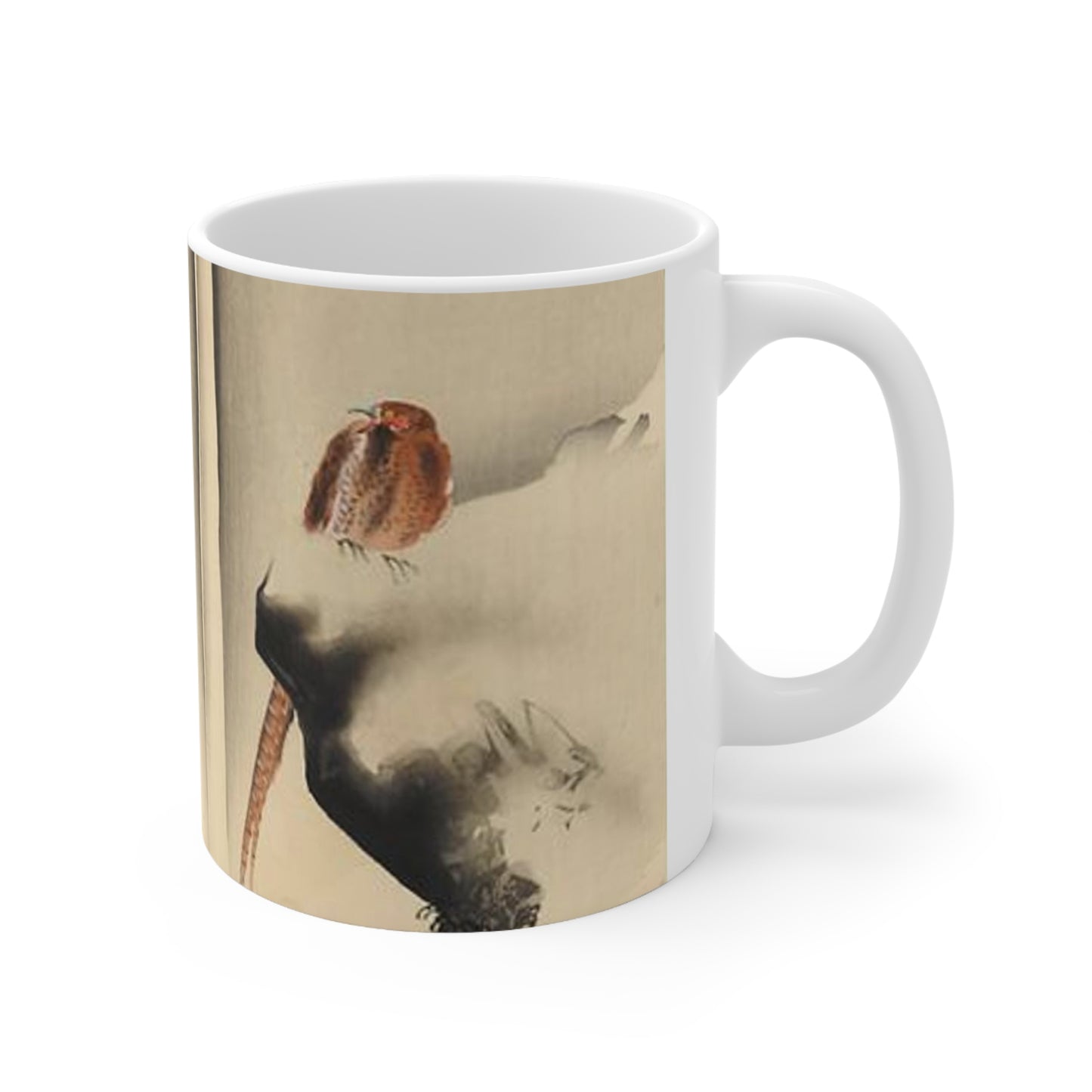 Koson - copper-pheasant-in-snow, Ohara Koson Beautiful Novelty Ceramic Coffee Mug 11oz