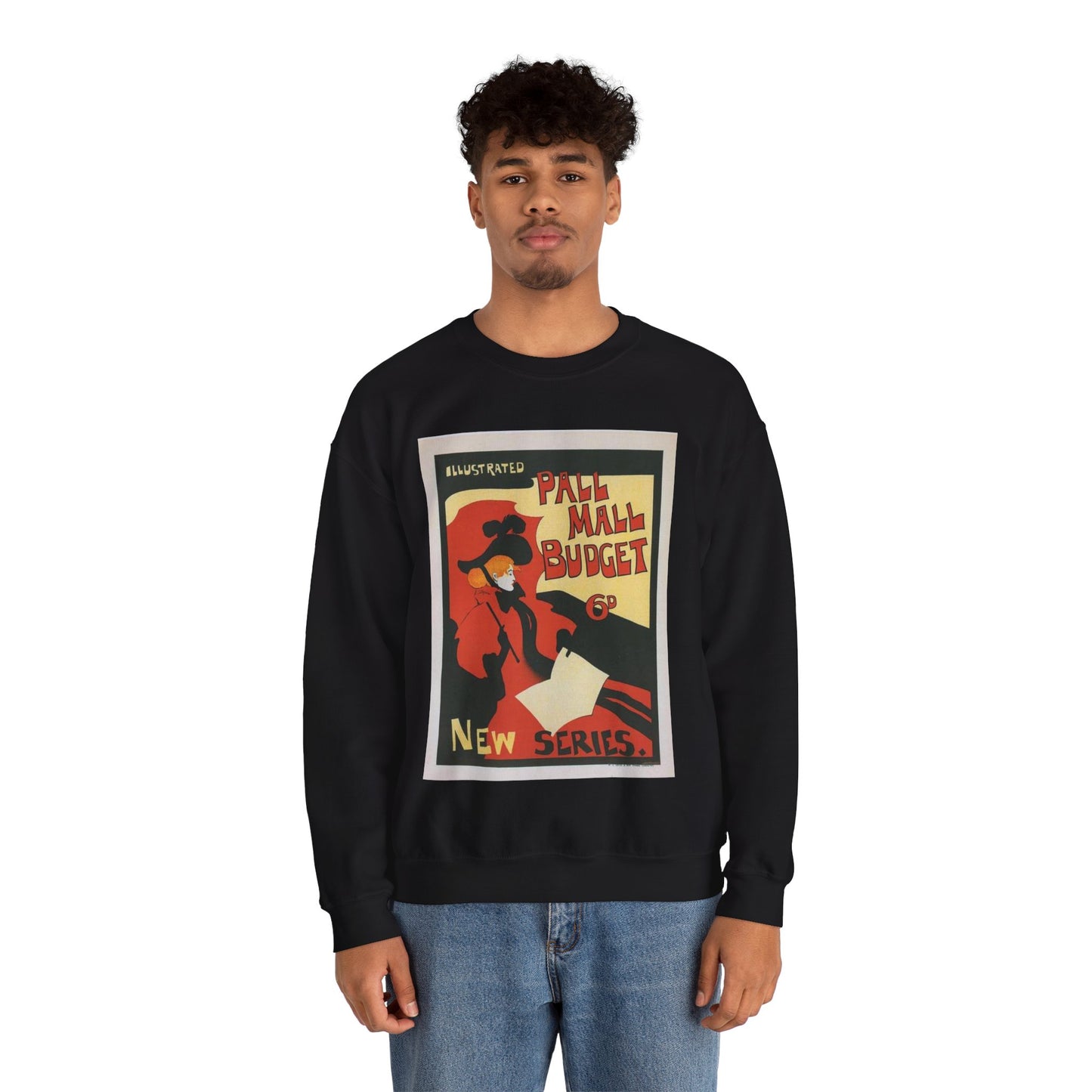 Affiche anglaise pour la revue hebdomadaire "Illustrated Pall Mall Budget". Black Heavy Blend Adult Crew Neck SweatShirt